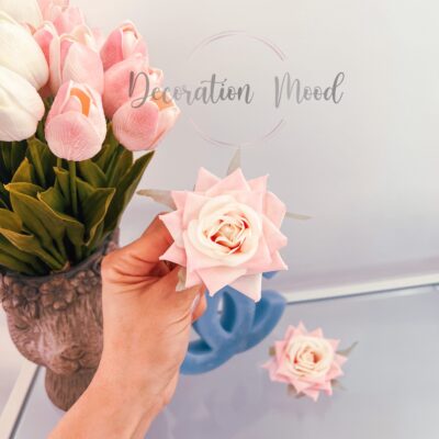 Rózsafej - 7cm (fehér-rózsaszín)