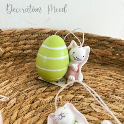 Akasztós tojás nyuszival - zöld
