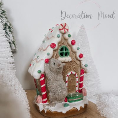 Mézeskalács házikó egérkével / LED-es